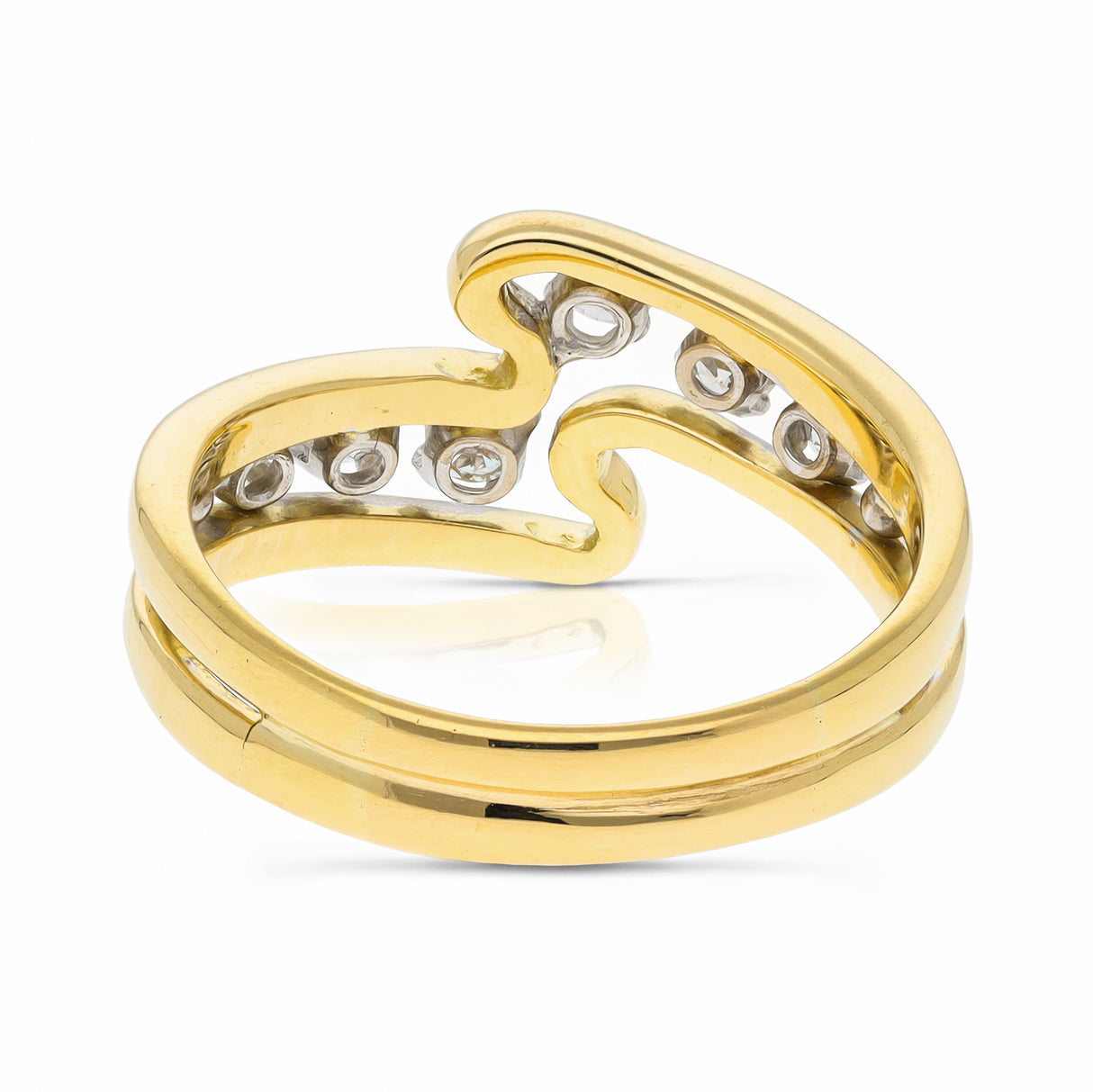 Vintage, Diamond Squiggle Ring, 18ct Yellow Gold