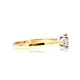 Vintage, 1980s ruby & diamond three-stone ring side