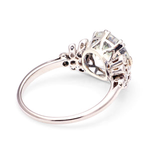 Vintage, Art Deco white sapphire & diamond ring back