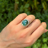 Antique, Edwardian zircon & diamond cocktail ring, 18ct yellow gold and platinum