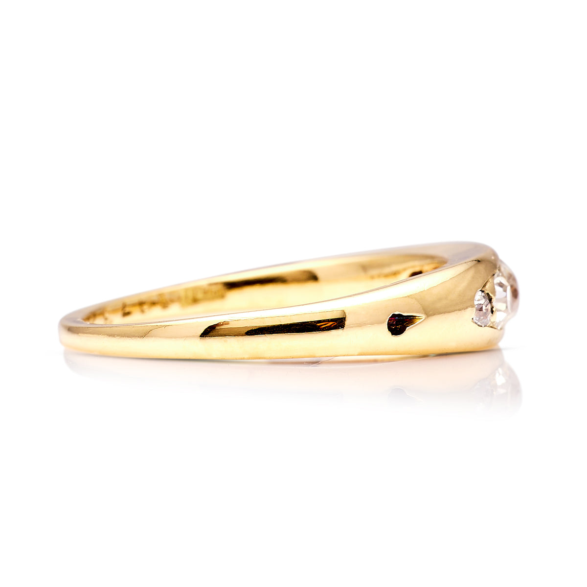 Antique, Edwardian five-stone diamond ring front side