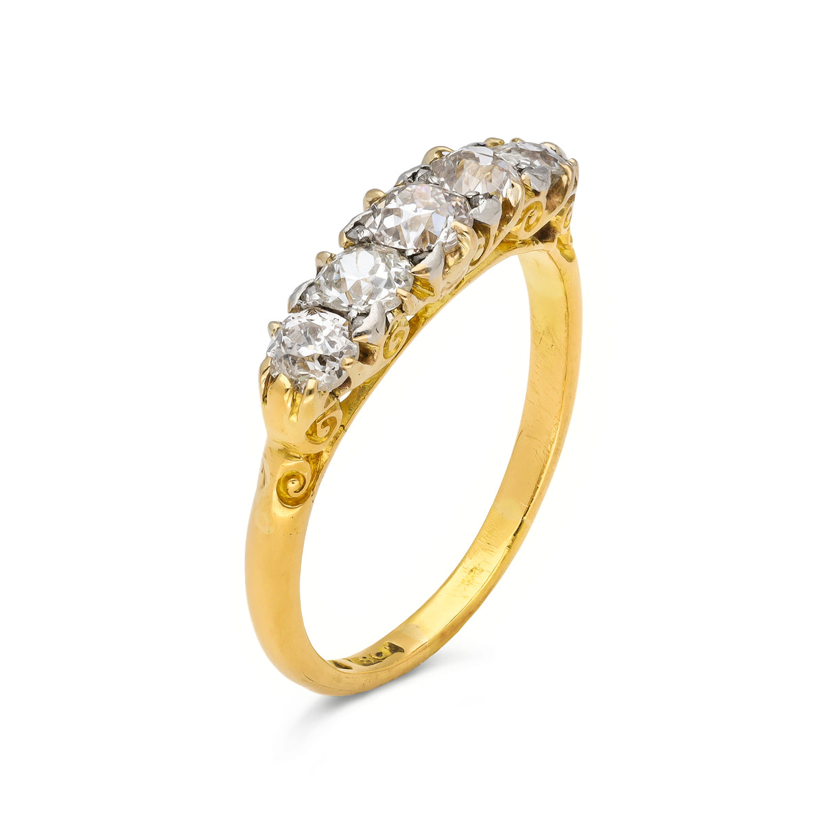 Antique diamond five-stone engagement ring