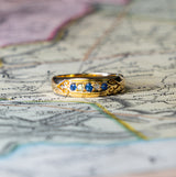 Antique, Victorian sapphire & diamond five-stone ring front