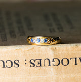 Antique, Victorian sapphire & diamond five-stone ring front