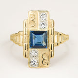 Art Deco style, Austrian sapphire and diamond ring