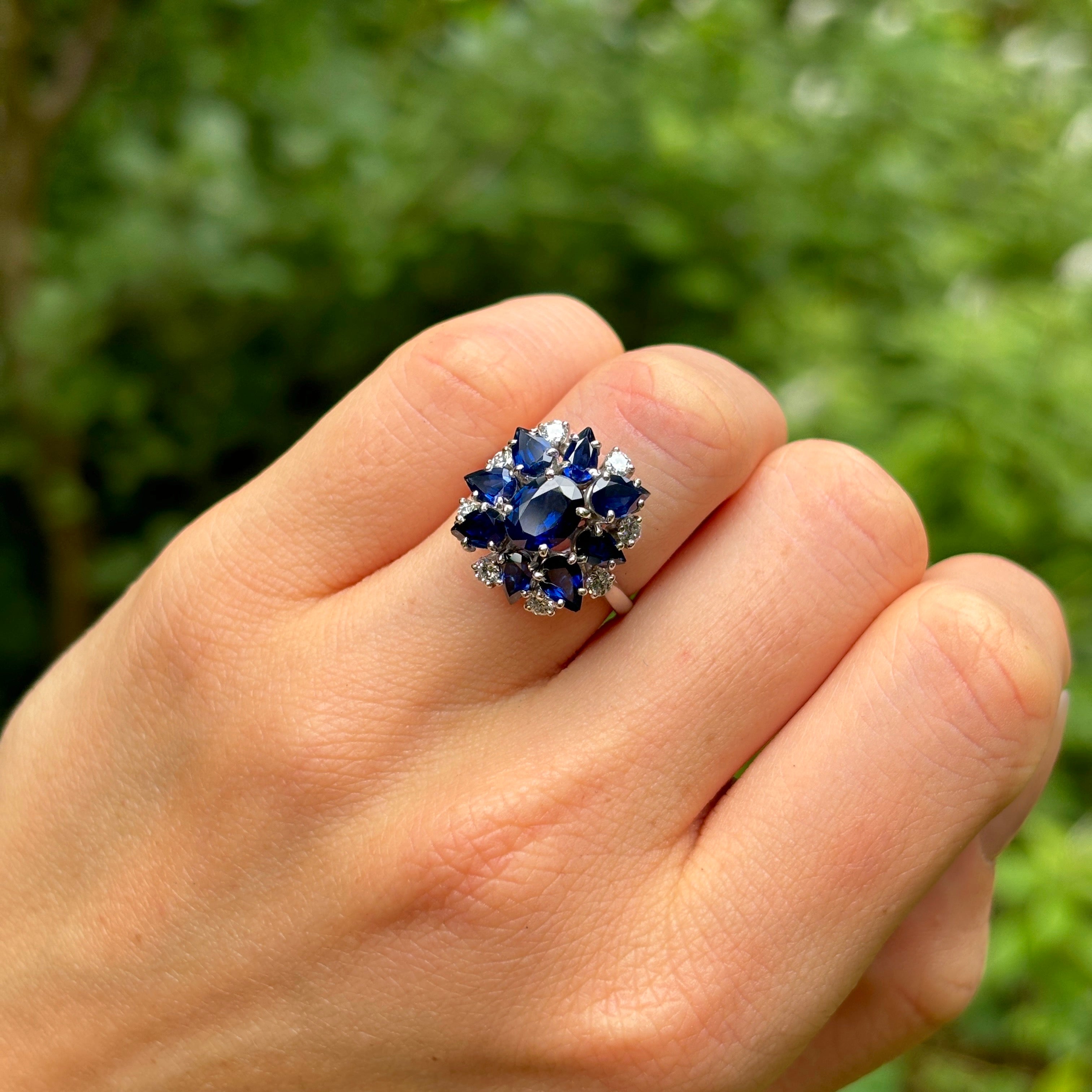 Sapphire and diamond cocktail ring hot sale