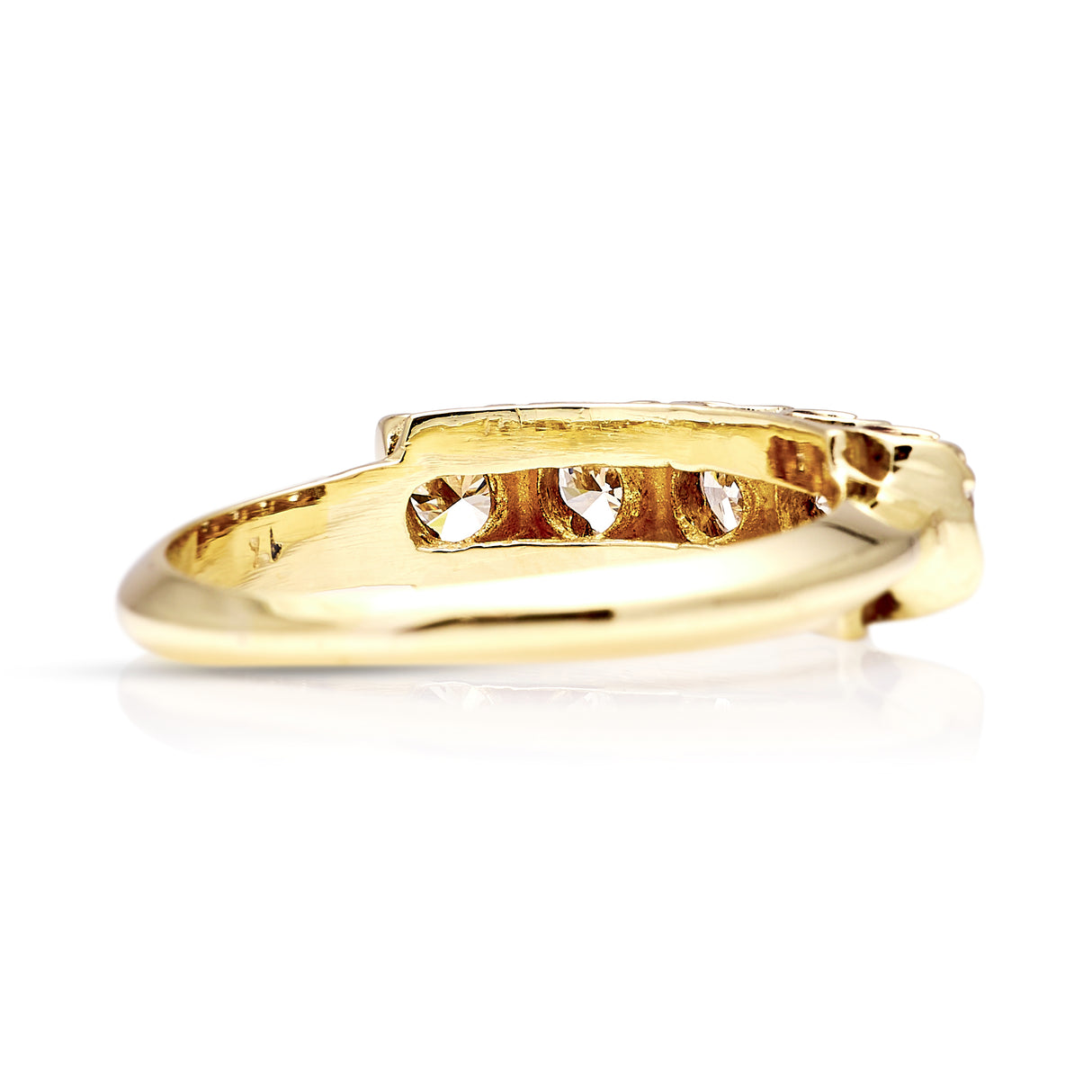 1970-Vintage, 1980s diamond half-hoop ring  back