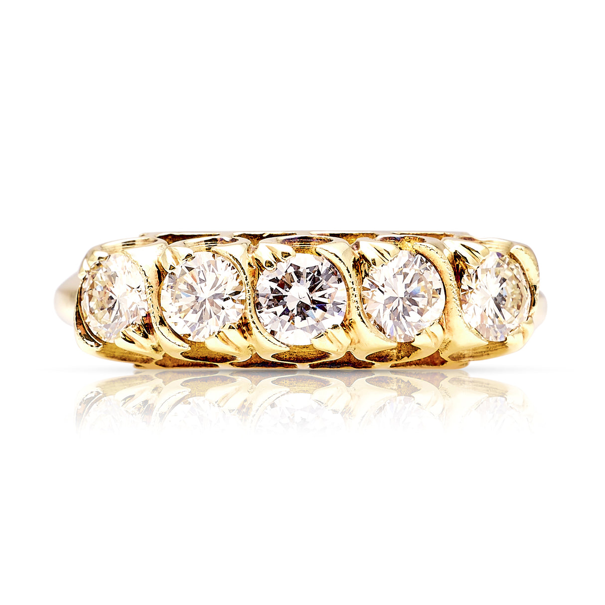 1970-Vintage, 1980s diamond half-hoop ring  front