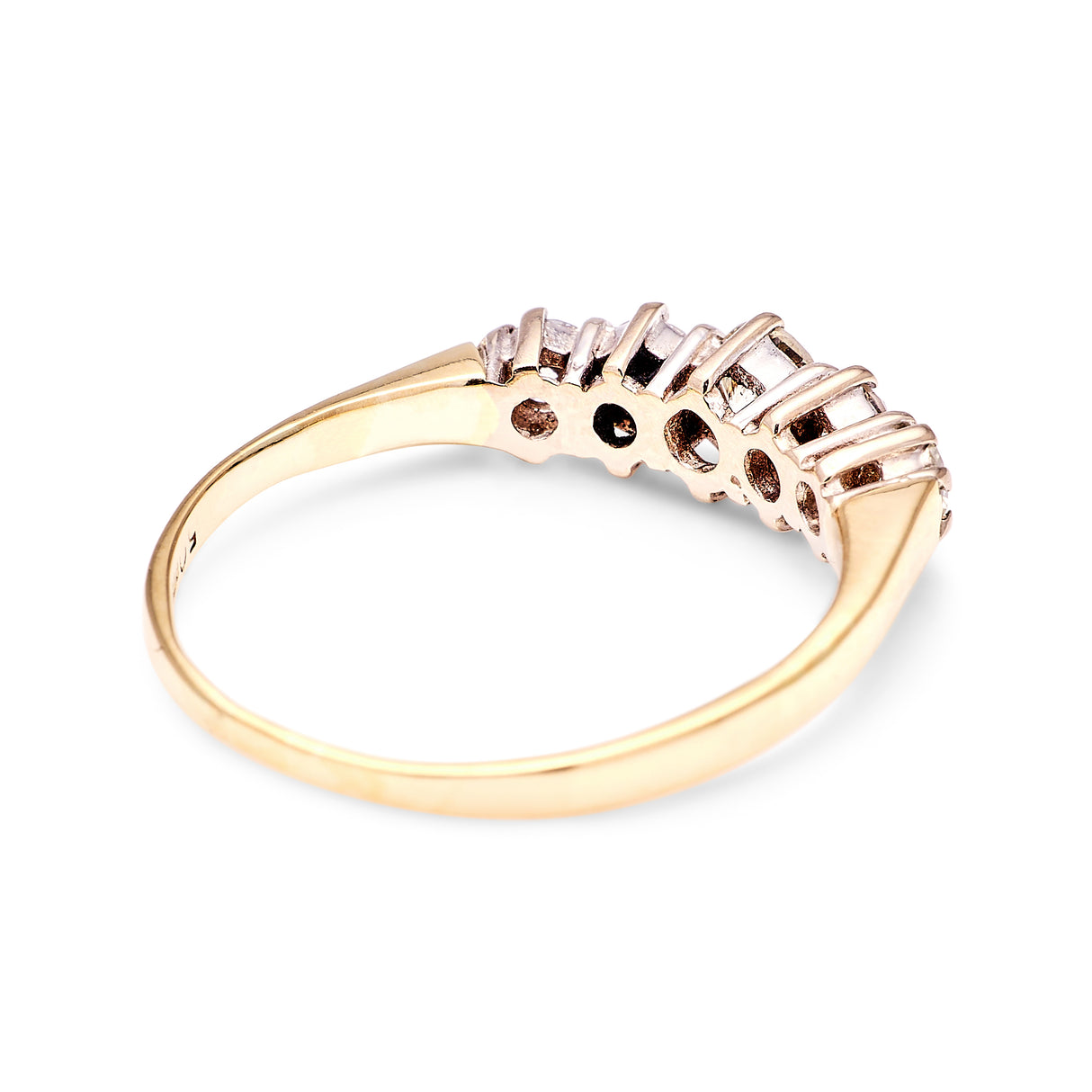 Vintage, Art Deco five-stone diamond  ring side