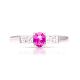 Vintage, 1990s ruby & diamond ring, 14ct white gold front