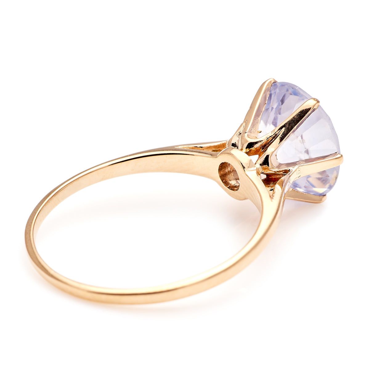 2059-Vintage, single-stone sapphire ring 14ct yellow gold-
