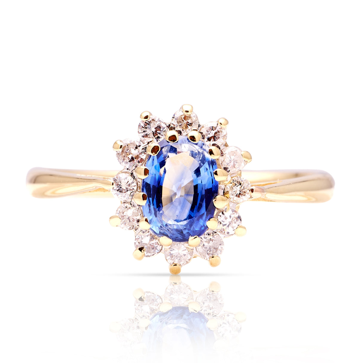 Vintage, 1980s sapphire & diamond cluster ring