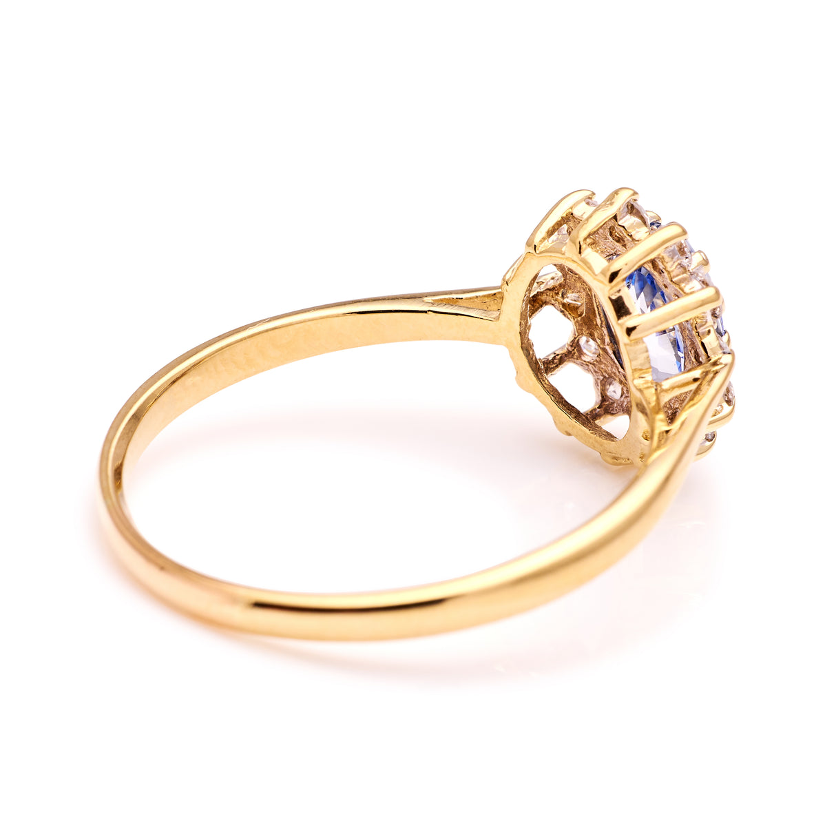 Vintage, 1980s sapphire & diamond cluster ring
