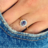 Vintage, 1980s sapphire & diamond cluster ring