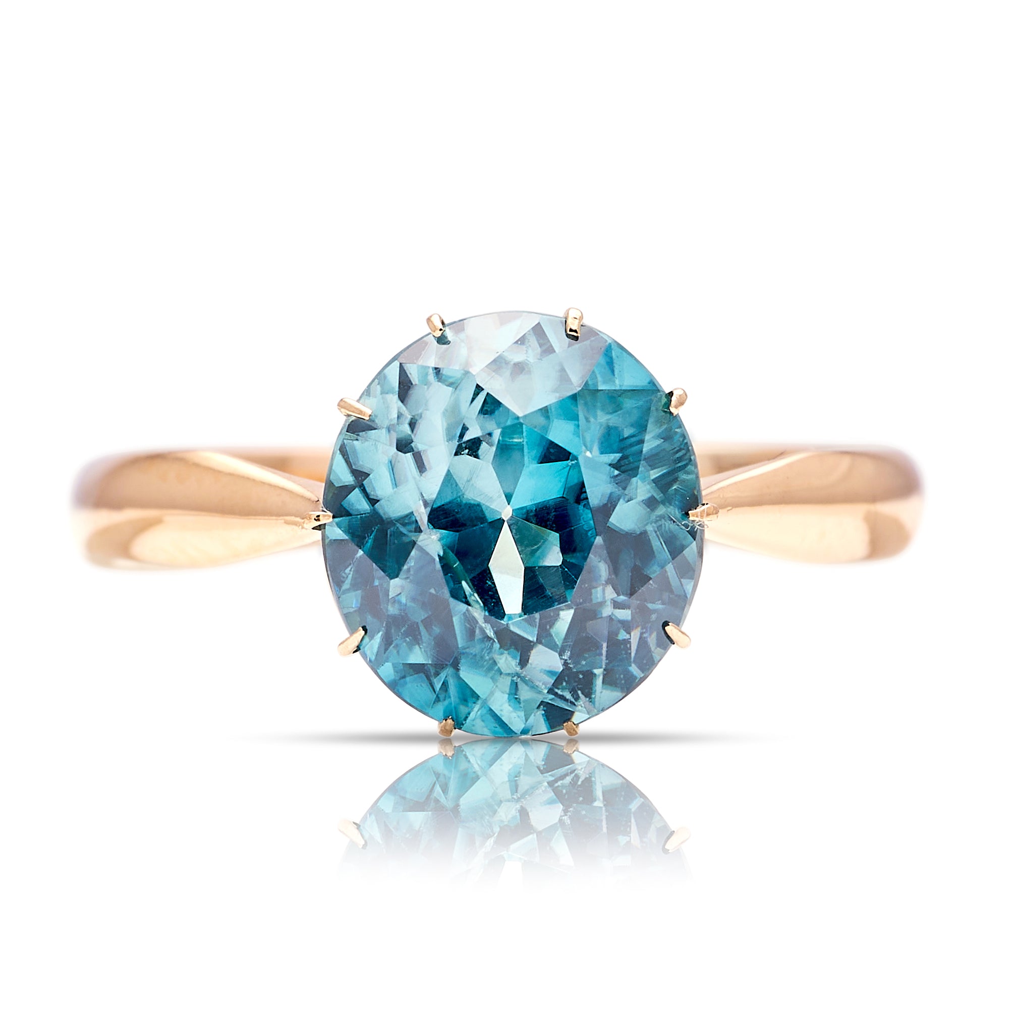 Zircon vintage & antique rings, mostly blue but also red