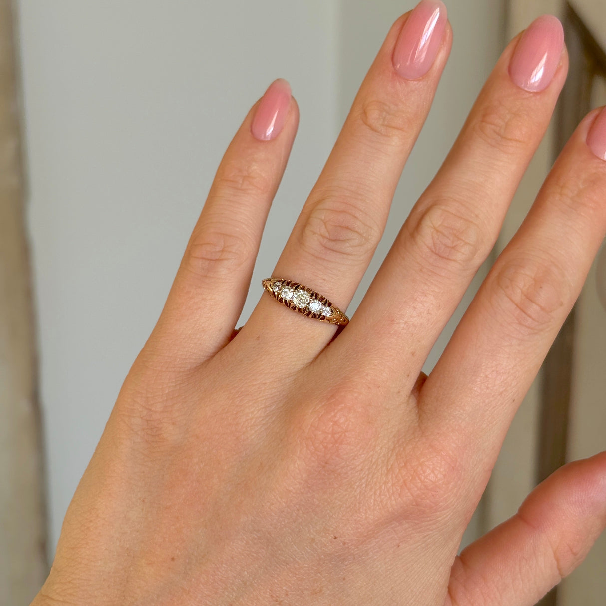 Antique, Victorian five-stone diamond ring