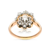 Antique Belle Époque Diamond Cluster Engagement Ring, 18ct Rose Gold - back