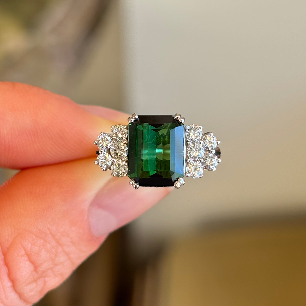 Vintage, 1960s tourmaline & diamond ring