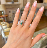 Antique, Edwardian emerald & diamond toi et moi ring