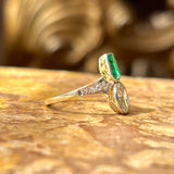Antique, Edwardian emerald & diamond toi et moi ring