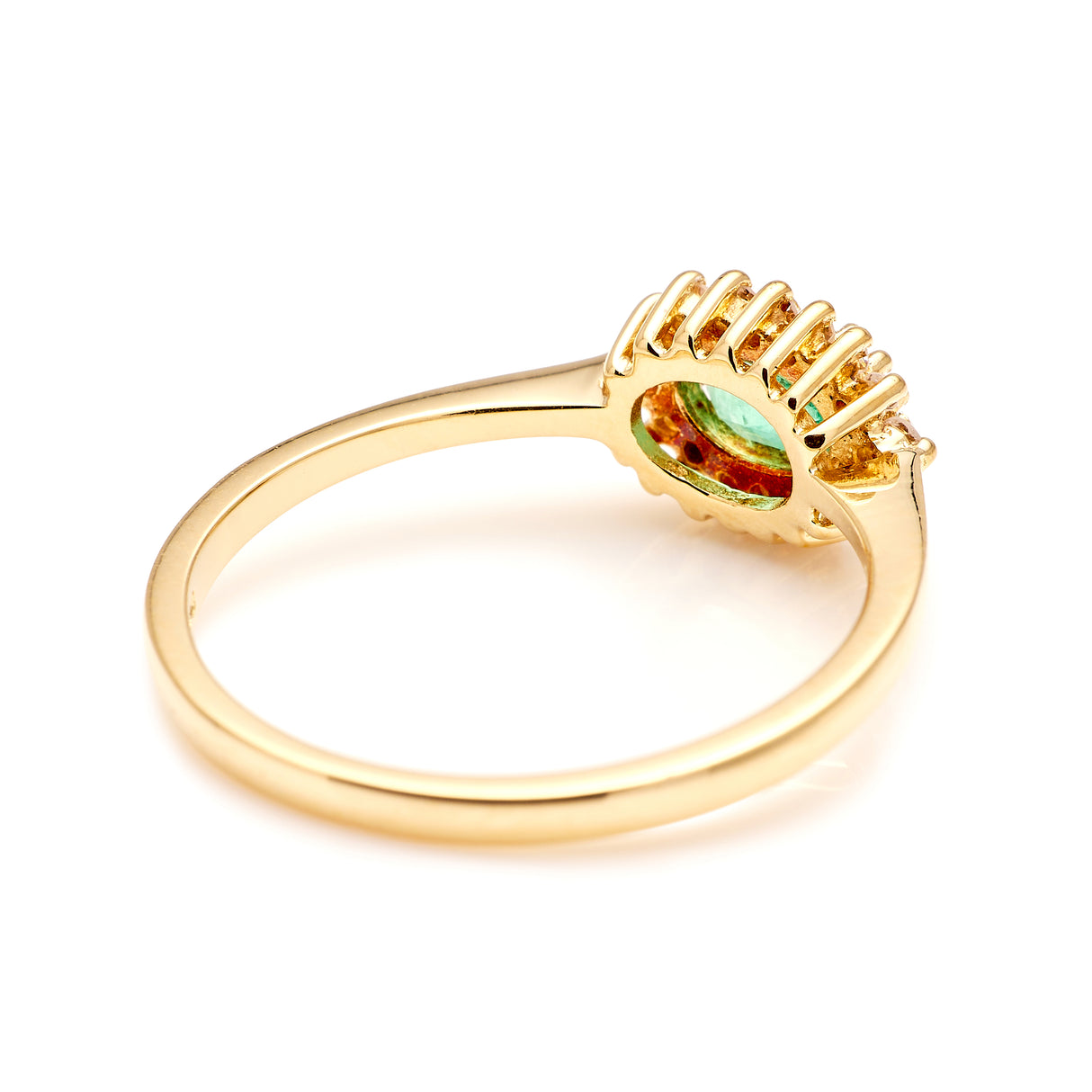 Vintage, 1990s emerald & diamond cluster ring