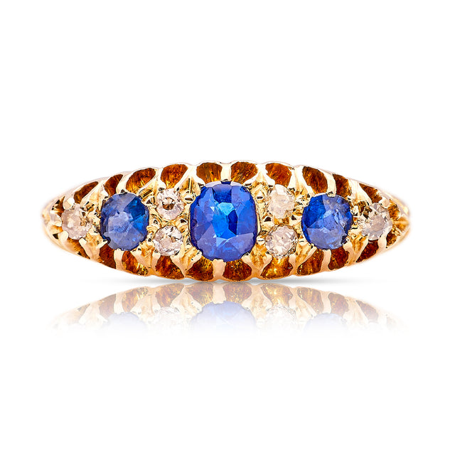Antique, Edwardian sapphire & diamond ring