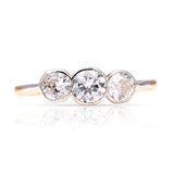 Vintage, Art Deco three-stone diamond ring
