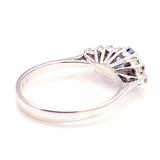 Vintage, 1970s sapphire & diamond cluster ring, 18ct white gold