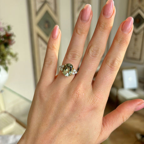 Vintage, 1980s sapphire & diamond cluster ring