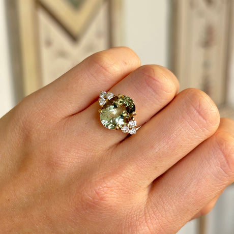 Vintage, 1980s sapphire & diamond cluster ring