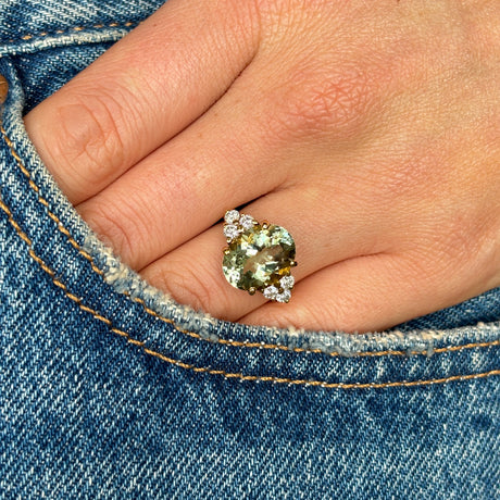 Vintage, 1980s sapphire & diamond cluster ring