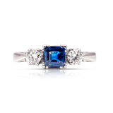 Vintage, 1980s sapphire & diamond three stone ring