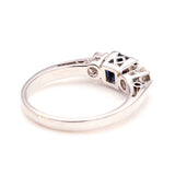 Vintage, 1980s sapphire & diamond three stone ring