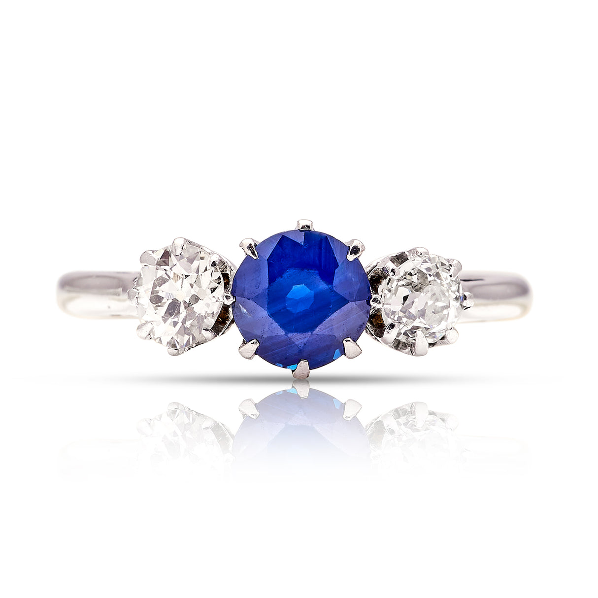 Vintage, Art Deco sapphire & diamond three-stone ring