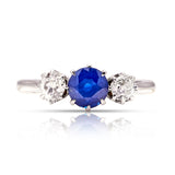 Vintage, Art Deco sapphire & diamond three-stone ring