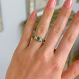 Vintage, Art Deco emerald & diamond five-stone ring