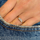 Antique, Edwardian three-stone diamond ring