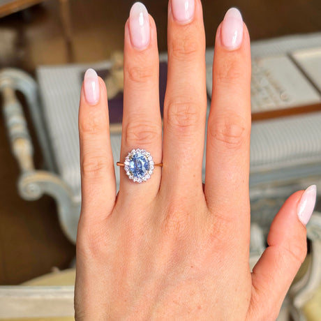 Vintage, 1970s sapphire & diamond cluster ring