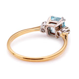 Vintage, Art Deco aquamarine & three-stone ring