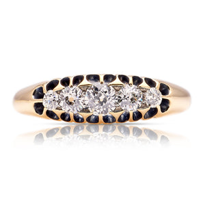 Antique, 1930s five-stone diamond ring