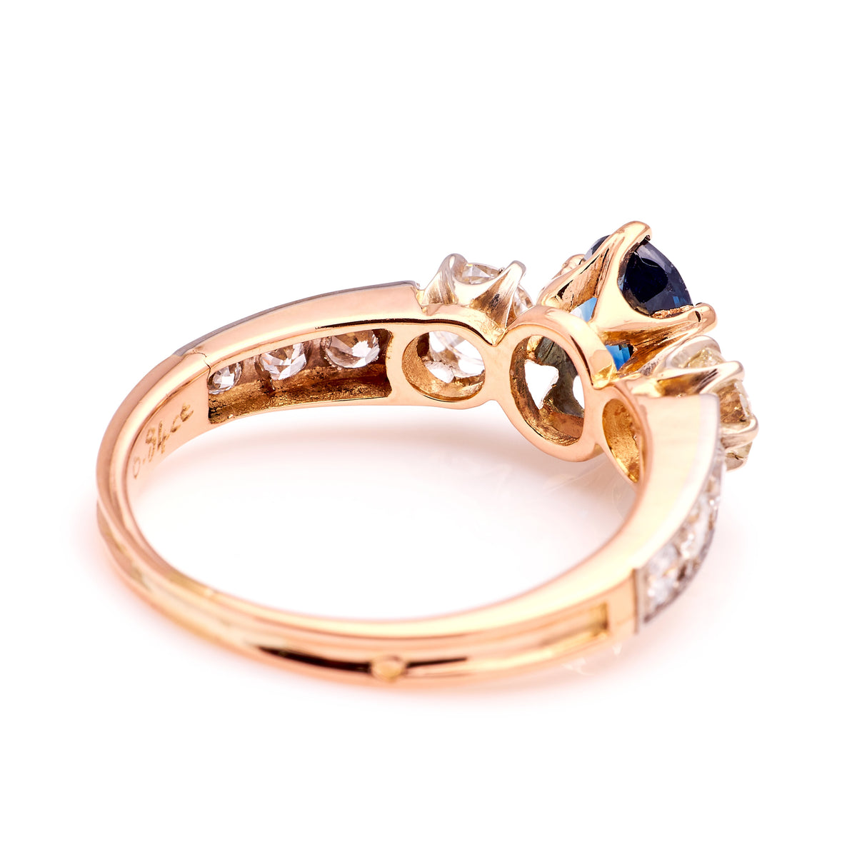 Vintage, 1990s sapphire & diamond cluster ring
