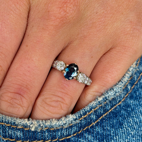 Vintage, 1990s sapphire & diamond cluster ring