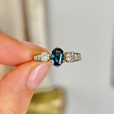 Vintage, 1990s sapphire & diamond cluster ring