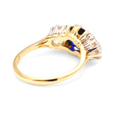 Antique, Victorian sapphire & diamond three-stone ring