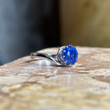 Vintage, Art Deco sapphire solitaire engagement ring