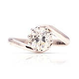 Vintage, Art Deco solitaire diamond twist ring