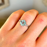 Vintage, aquamarine and diamond ring