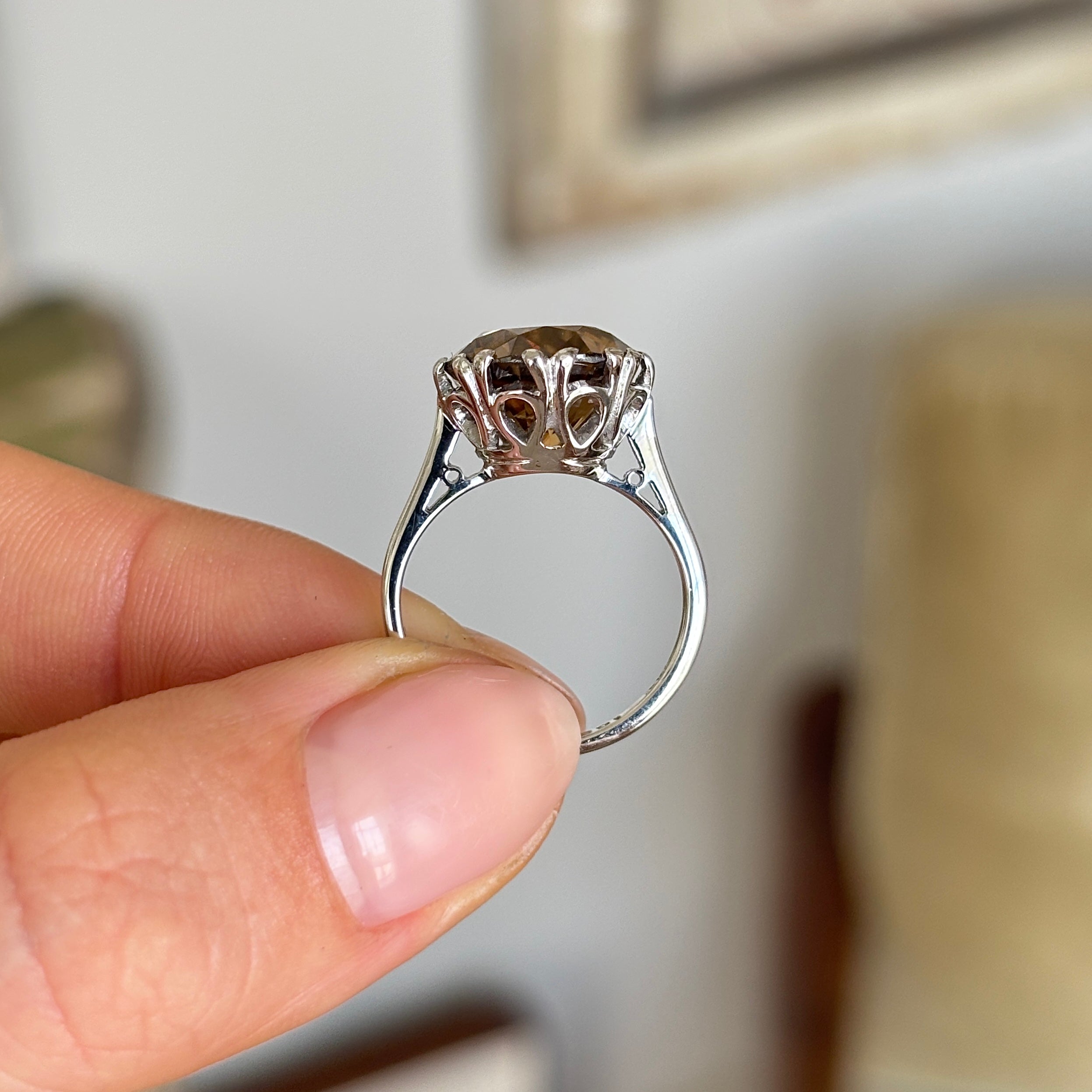 Antique, 1930s brown zircon cocktail ring – Antique Ring Boutique