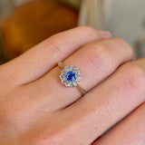 Antique, Edwardian sapphire & diamond cluster ring