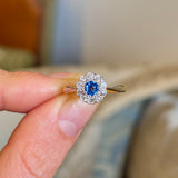 Antique, Edwardian sapphire & diamond cluster ring